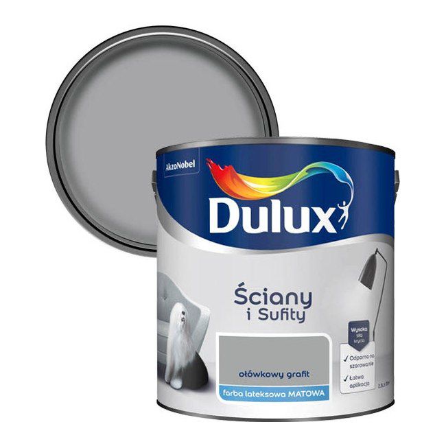 Farba Dulux Ściany i Sufity ołówkowy grafit 2,5 l