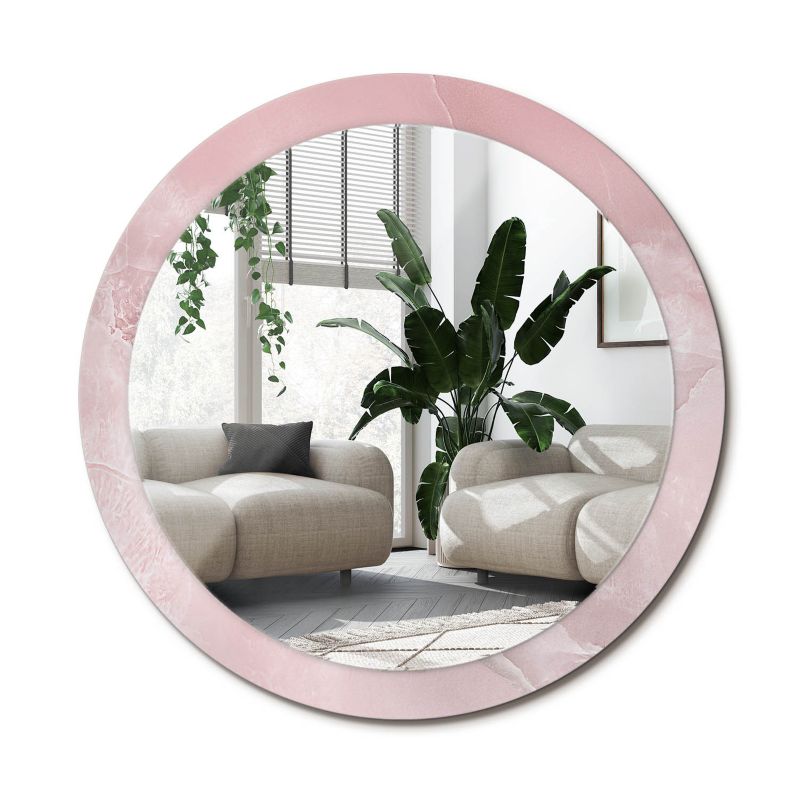 Lustro Okrągłe Tulup Różowy Kamień 90 cm Wyjątkowe Na Podkładzie 1 szt.