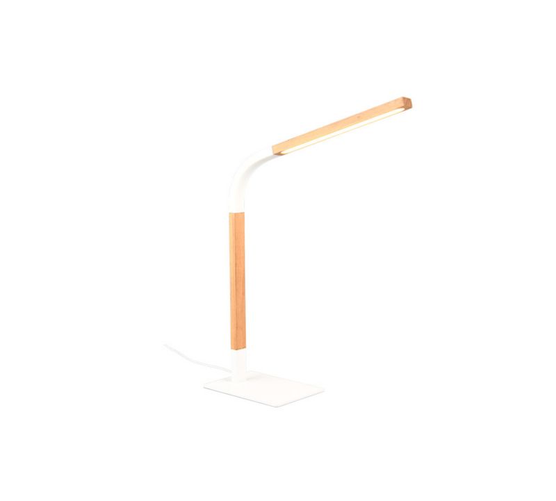 Lampka biurkowa Trio Norris jasne drewno-biała LED 7W 3000K 950lm drewniana IP20 wym: 73.5 x 18 cm drewno - 1 szt.