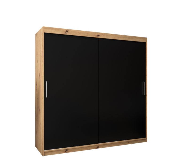 Szafa przesuwna Garderoba Abiks Tokyo 200 artisan + czarny 1 szt.