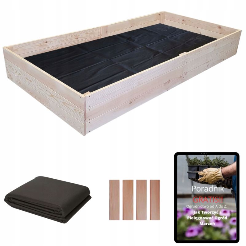 Warzywniak Drewniany Rabata SunWood Inspekt Zielnik Skrzynia 240x80cm Gratis 1 szt.