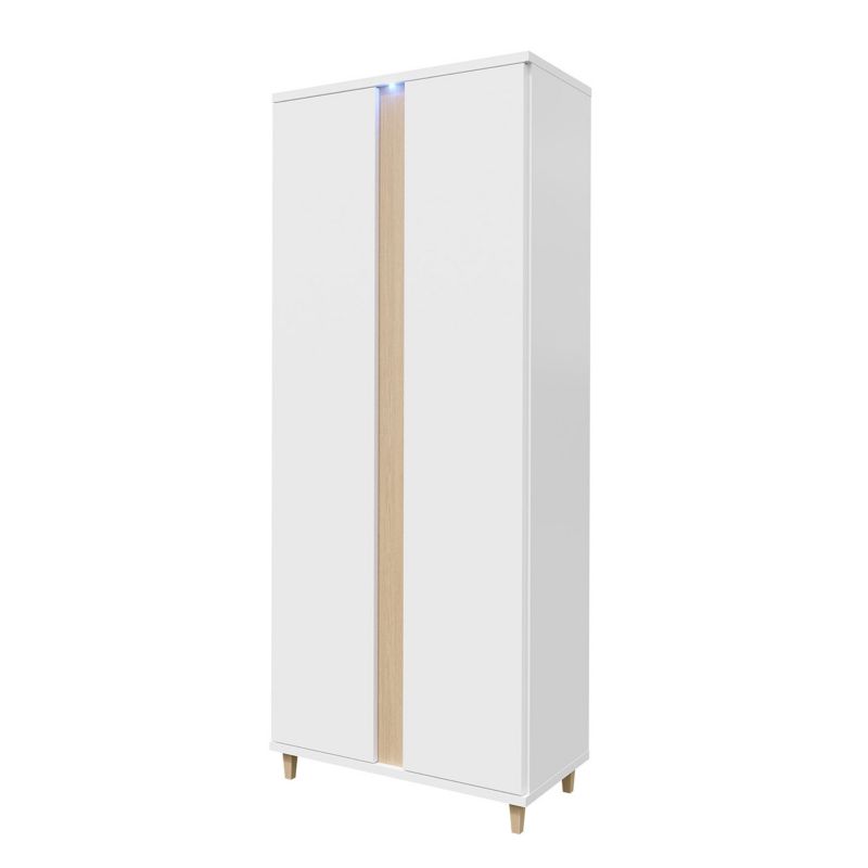 Szafa dwudrzwiowa MIRJAN 24 Marco biały / biały połysk / okleina naturalna 1 szt.