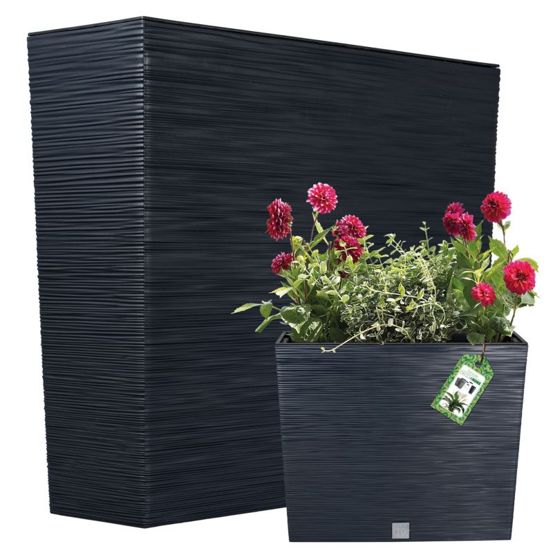 Doniczka Deco4Home ryflowana skrzynka kwietnik antracyt 50x58cm 1 szt.