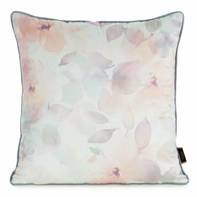 Poszewka Velvet/148 Eurofirany Dekoracyjna na poduszkę 45x45 cm Pastelowe Kwiaty 1 szt.
