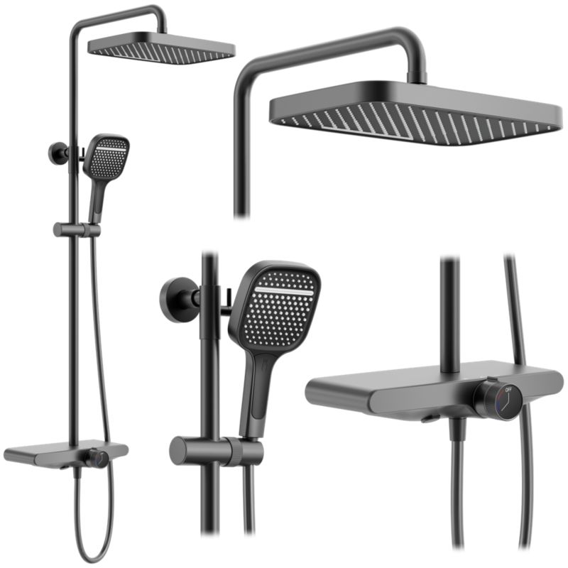 Zestaw Natryskowy Rea Bari Tytanowy 37X31X100Cm 1 Szt