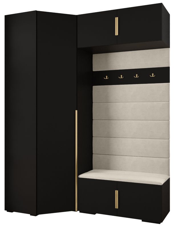 Garderoba do przedpokoju Abiks INOVA 1 Z21 czarny+złoty+manila02 1szt.