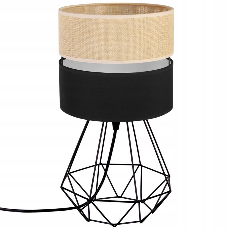 Lampa stołowa nocna Light Home Juta Pago 1x E27 60W beż/czarny 20cm 1szt.