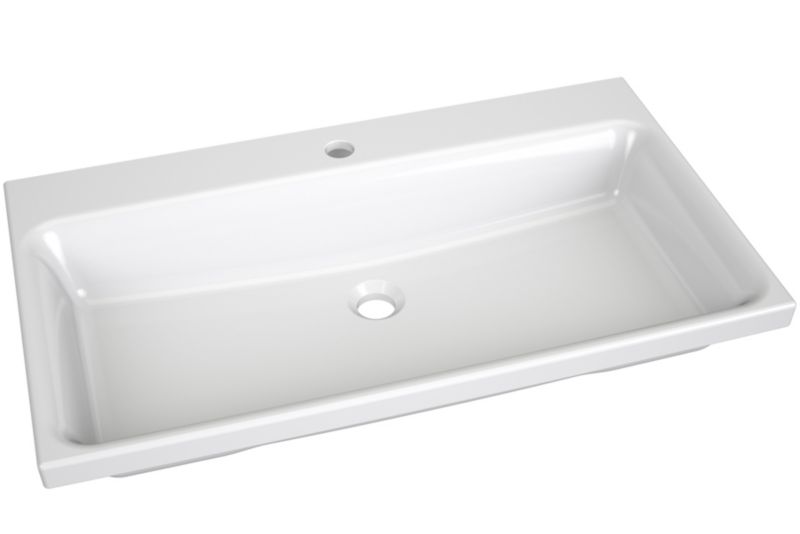 Prostokątna umywalka ceramiczna nablatowa Ravak Comfort 800 biała 1 szt