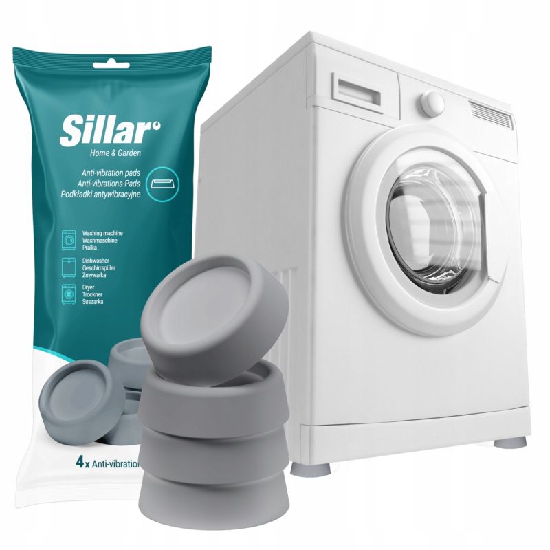 Podkładki antywibracyjne, Sillar, pod pralkę, zmywarkę, wygłuszające, 4szt