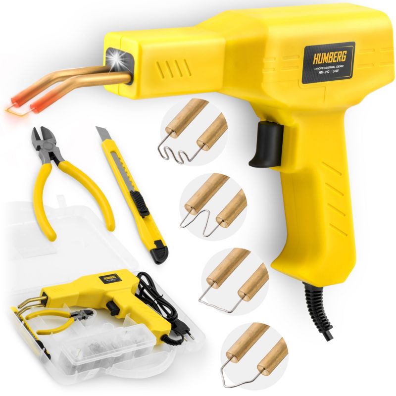 Spawarka do plastiku Humberg zgrzewarka do tworzywa + zszywki 800 szt. lutownica 50W 1 szt.