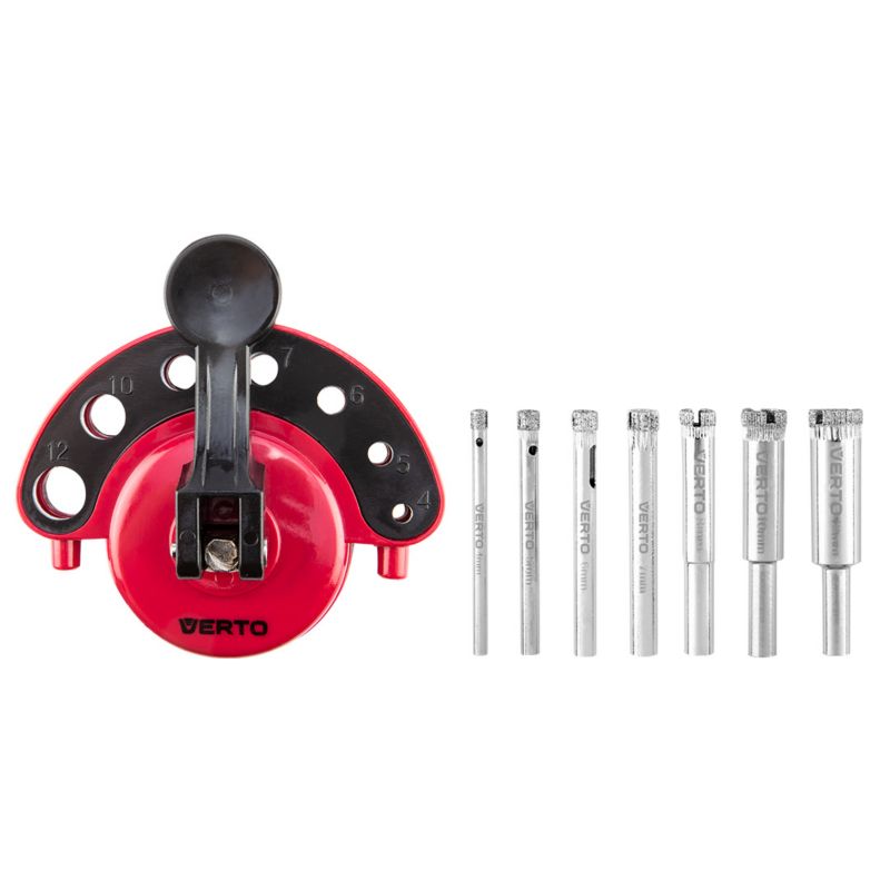 Zestaw wierteł diamentowych VERTO 4, 5, 6, 7, 8, 10 i 12 mm nasyp diamentowy 80 K 8 szt.