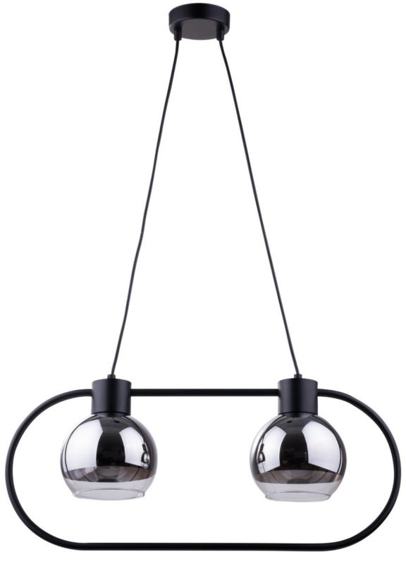 Lampa wisząca Sigma Lighting Linda 8069 czarno-srebrna dekoracyjna 2xE27 x 1 szt.