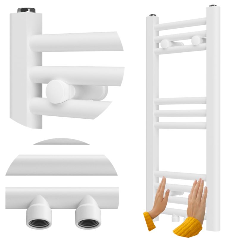 Grzejnik Łazienkowy Granitan Raven 70/30cm Biały Kaloryfer Drabinkowy 1kpl.