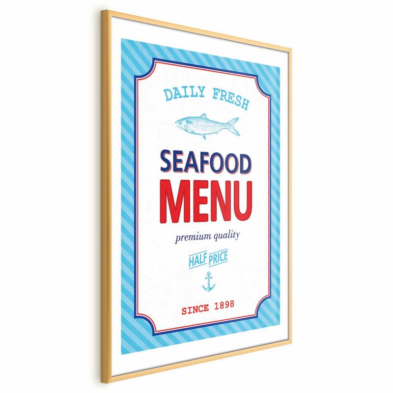 Plakat Artgeist Menu 21x30 cm z ramą złotą 1 szt