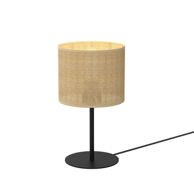 Lampa stołowa Luminex Jute czarno-beżowa 1 x E27 x 15W IP20 wym: 34 x 18 x 18 cm metal - 1 szt.
