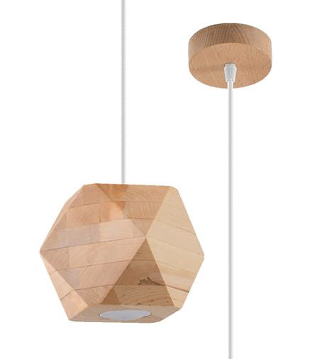 Lampa sufitowa wisząca Sollux Lighting Woody 1100 jasne drewno szerokość 12 cm 1xGU10 x 40W 1 szt.