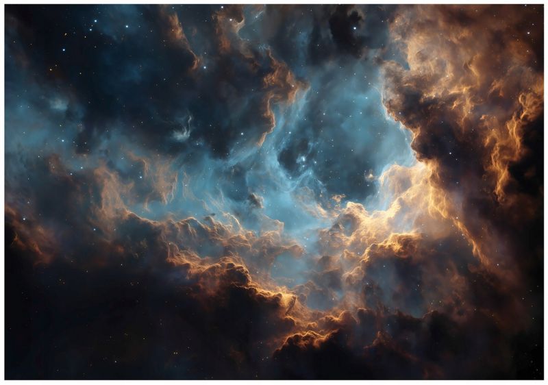 Fototapeta WALLARENA Dla Dzieci Na Flizelinie Kosmos Galaktyka Chmury Niebieski 350x250 cm 16204VX7 1 szt.