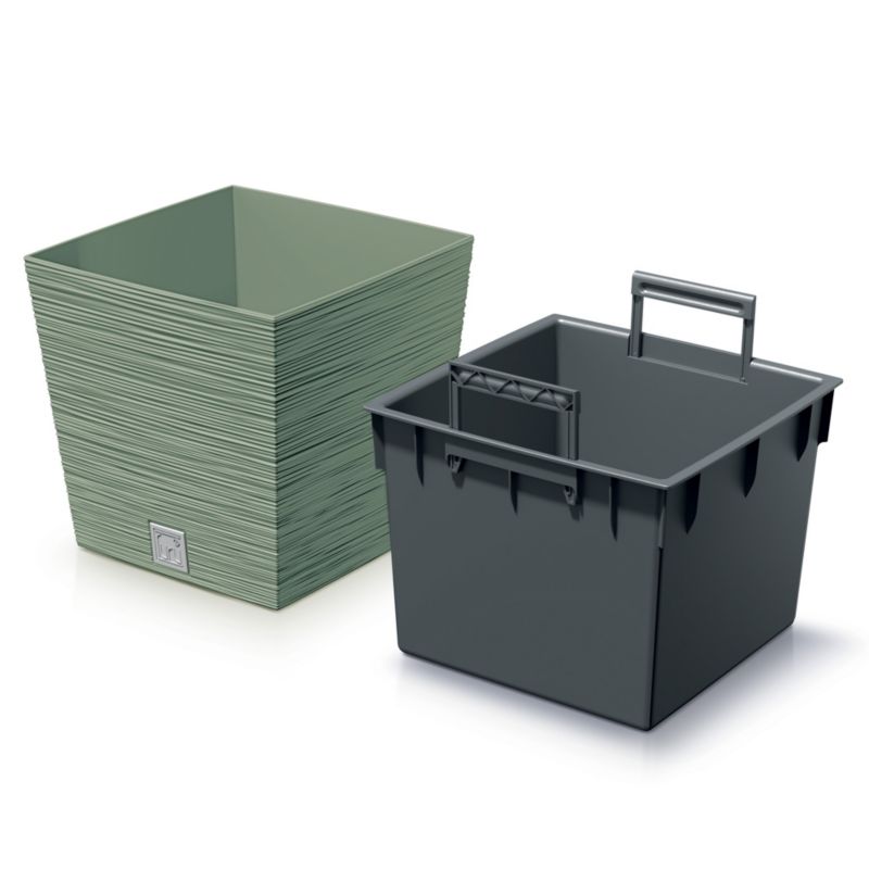 Doniczka EDANTI Ogrodowa 24 cm Kwadratowa Na Taras Do Domu Zielona 1 szt.