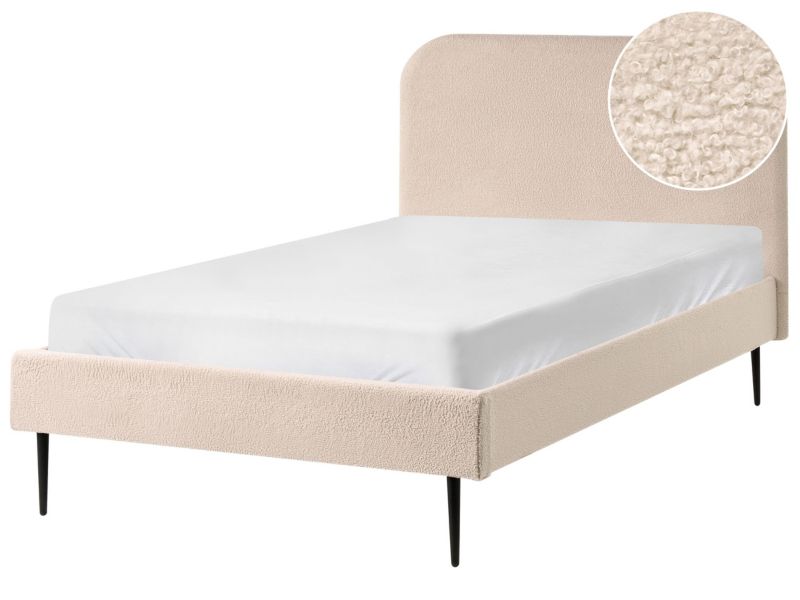 Łóżko Boucle Flayat 120 x 200 cm Jasnobeżowy 1 szt.
