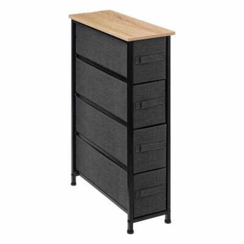 Regał wąski z 4 szufladami Tissa 5FIVE SIMPLY SMART czarny skandynawski do łazienki/przedpokoju 73,5 cm 1 szt.