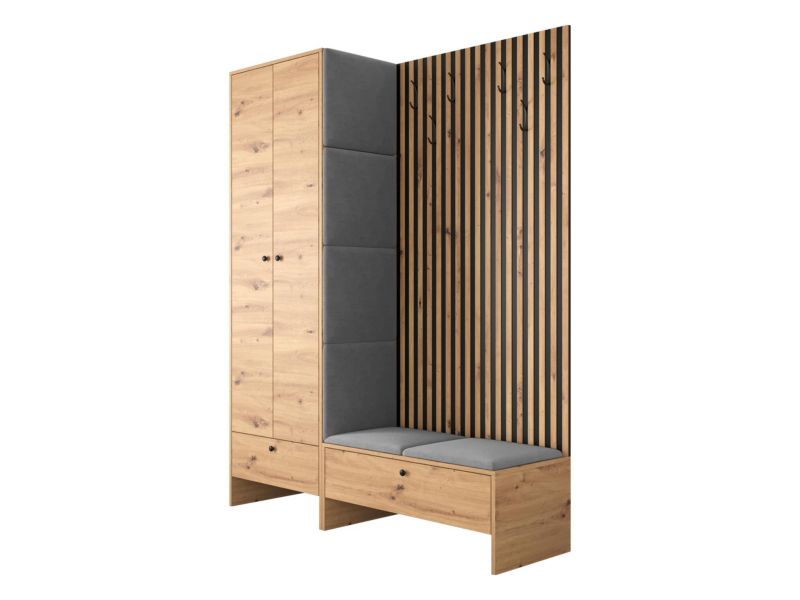 Garderoba MIRJAN 24 Balma III dąb artisan + szary 1 kpl.