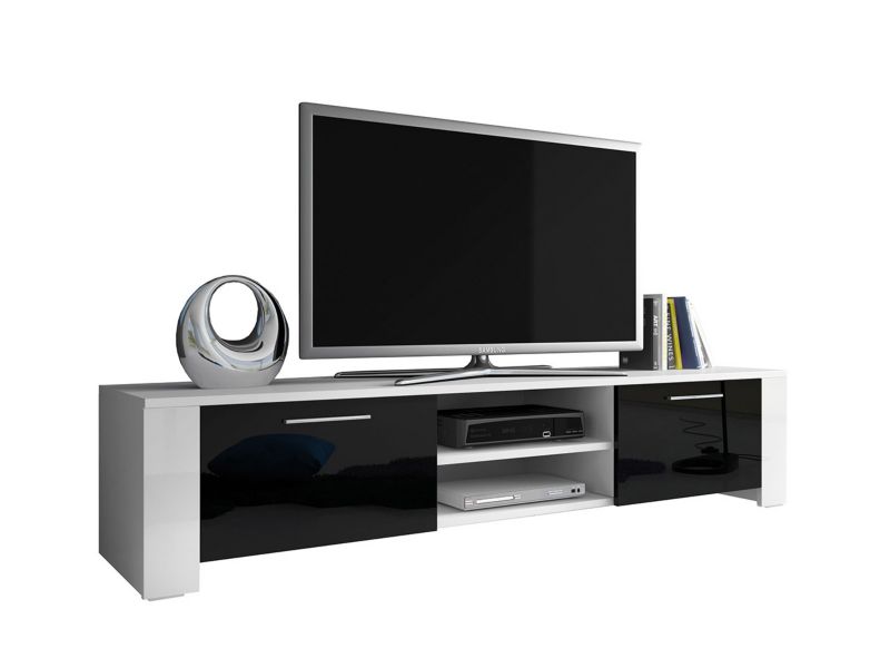 Szafka RTV MIRJAN 24 IX biały + czarny połysk 1 szt.