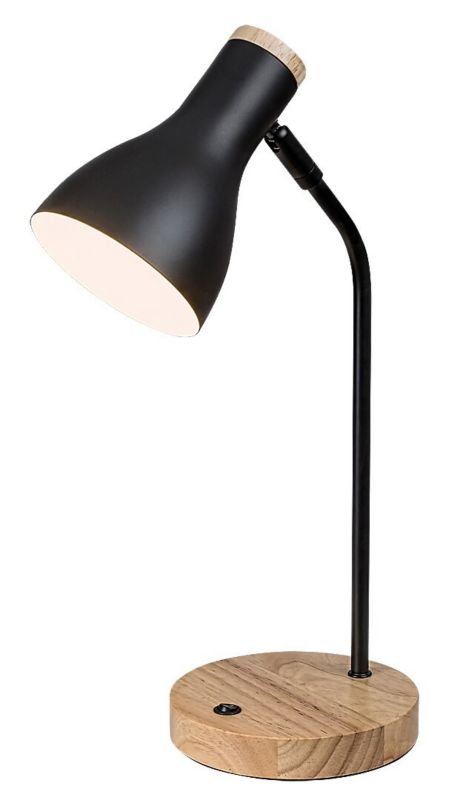 Lampa biurkowa Rabalux Ferb czarny matowy drewniana 1 x E14 x 25W IP20 wym: 43 x 25 x 25 cm drewno - 1 szt.
