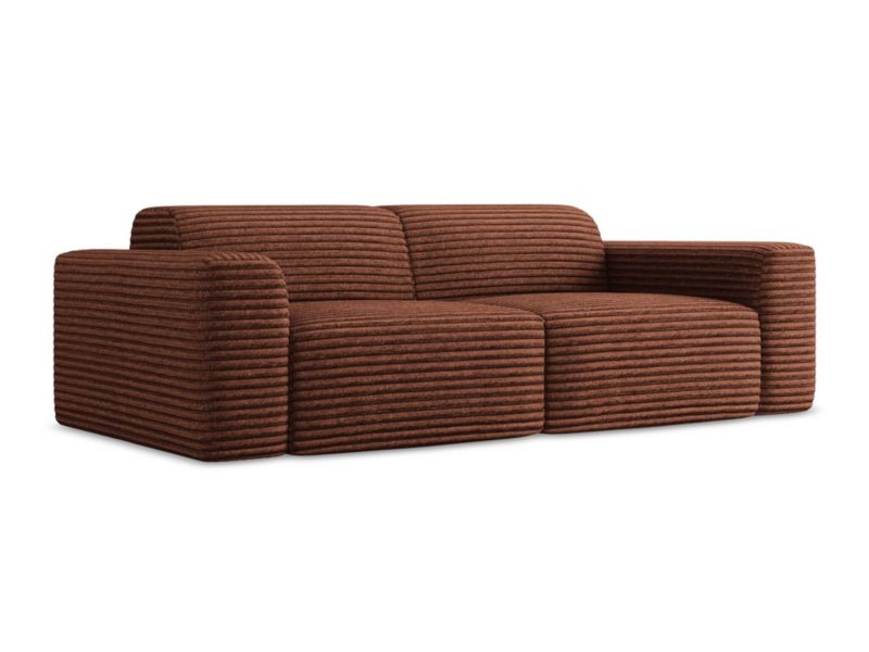 Modułowa sofa 2-osobowa LaMiaSofa BOVA z tkaniny sztruksowej 208x104 cm terakota 1 szt.