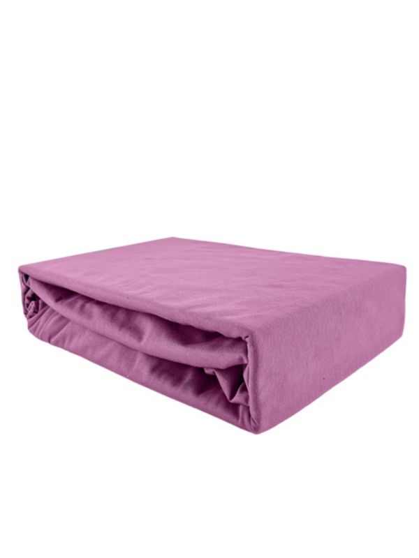 Prześcieradło z gumką jersey bawełna premium róż 90x210 1 szt.