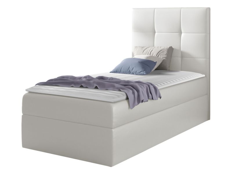 Łóżko kontynentalne MIRJAN 24 Mini 2 80x200, Strona: Prawa biała ekoskóra 1 szt.