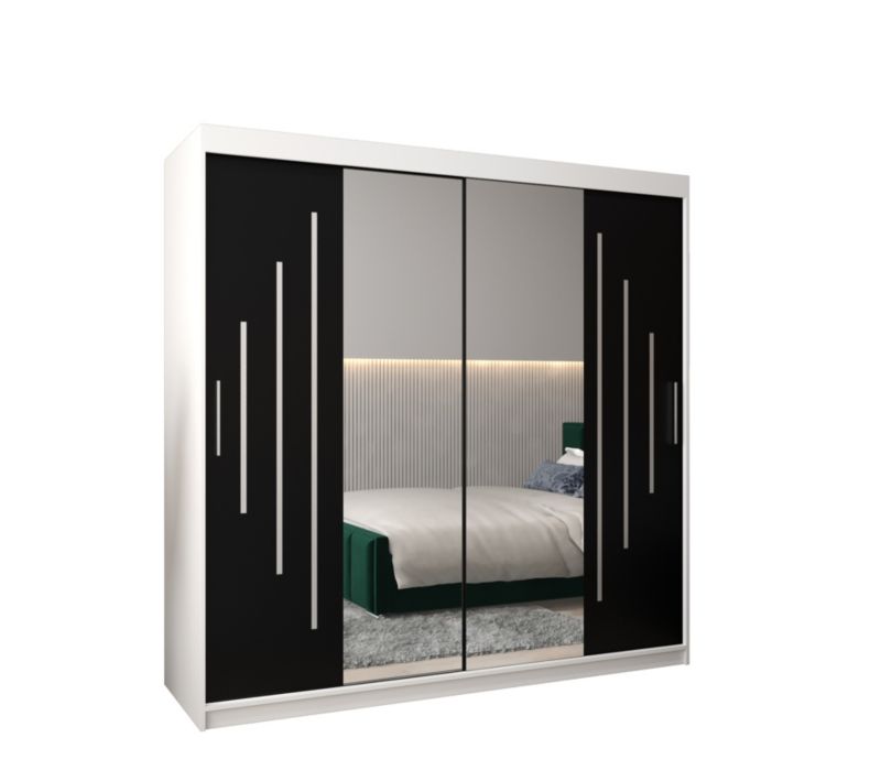 Szafa przesuwna Garderoba Abiks YORK 1 200 biały/czarny 1 szt.