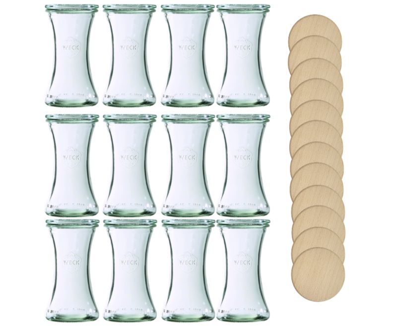 Słoiki MODO24 Weck 200 ml fi 60 deli drewniane wieka 12 kpl.