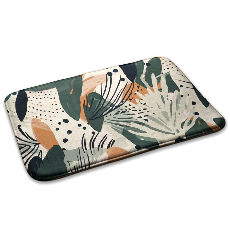 Dywanik do sypialni Tulup 90x60cm Abstrakcyjny wzór liści Miękki i antypoślizgowy 1 szt.