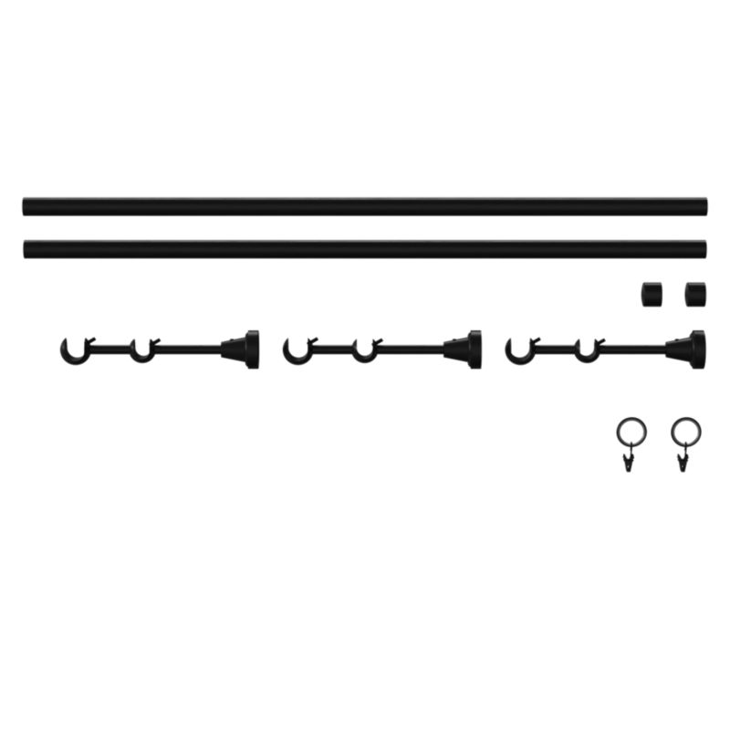 Karnisz podwójny GoodHome Araxosi 19 mm 240 cm czarny