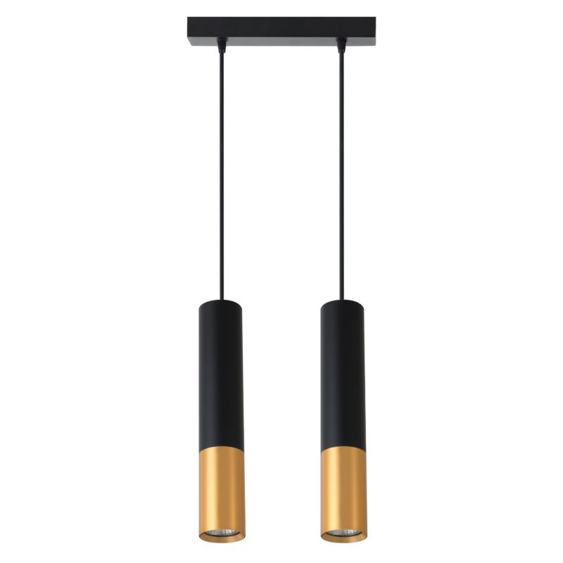 Lampa wisząca sufitowa 2x GU10 MasterLED Keon 2-punktowa loft 131,5 cm IP20 czarna złota 1 szt.