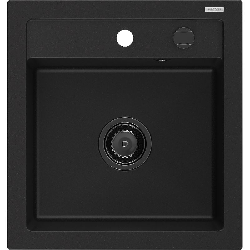 Zlewozmywak wpuszczany Mexen Vito 1-komorowy czarny nakrapiany 520 x 490 mm - 6503521000-76 1 szt.
