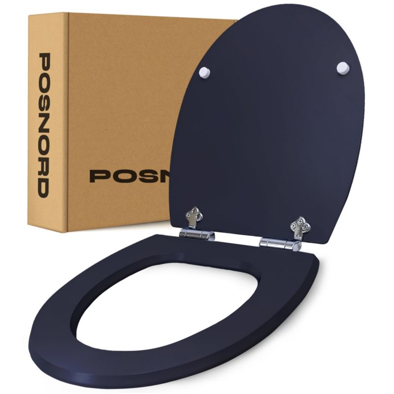 POSNORD Deska WC z Wolnoopadającym Mechanizmem - Deska Toaletowa MDF Zestaw Śrub - Deska Sedesowa do Standardowych WC Szara 1szt.