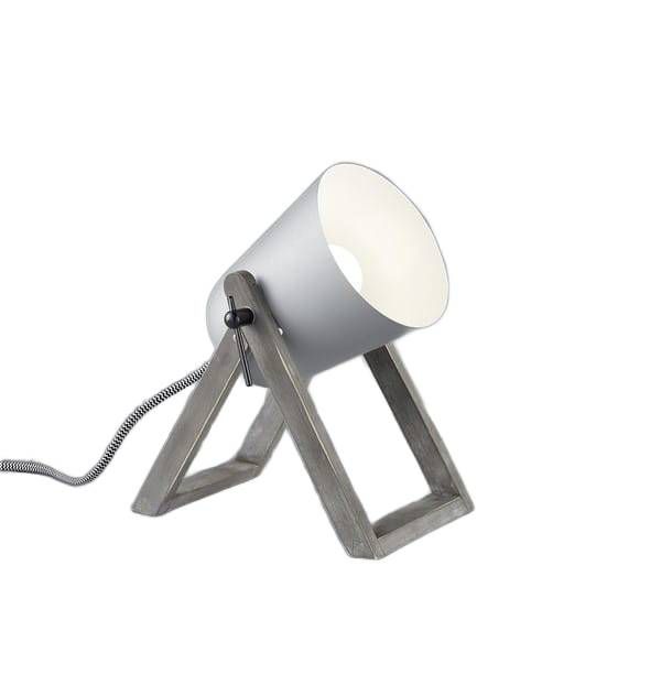Lampa stołowa RL Marc szaro-biała 1 x E27 x 25W IP20 wym: 21 x 19.5 x 12.5 cm drewno - 1 szt.