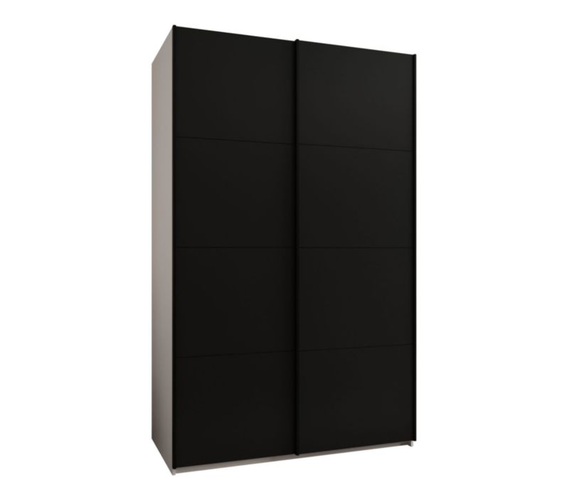 Szafa przesuwna Abiks LUX wysoka szer.150cm biały/czarny/czarny 1szt.