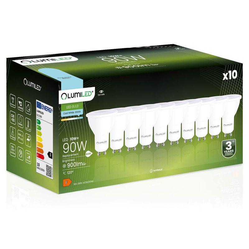 Żarówka LED LUMILED GU10 10W 900lm 6500K 120st 10 szt.