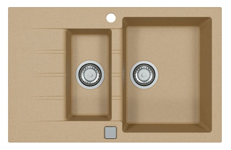 Zlewozmywak granitowy Alveus Cadit 70 kol. 55 beż (79x50) 1,5-komorowy 1szt.