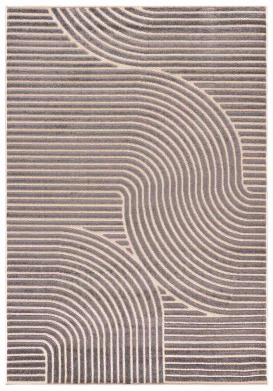 Dywan wewnętrzny/zewnętrzny Madison NM74B prostokąt Mazovia 240x 350 cm szary motyw geometryczny krótki włos 1 szt.