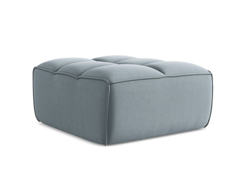 Pufa LaMiaSofa BELLUNO z tkaniny welwetowej 80x93 cm jasny niebieski 1 szt.