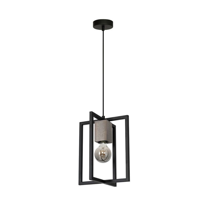 Lampa wisząca Milagro Ralph 7100 czarno-szara szerokość 25 cm 1xE27 x 60W 1 szt.