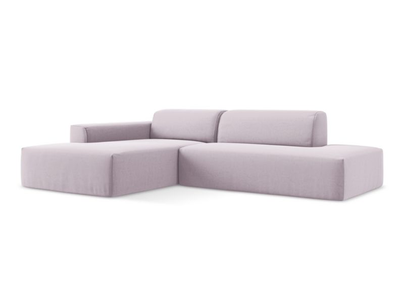 Narożnik prawostronny LaMiaSofa BOVA z tkaniny welwetowej 240x90 cm lawendowy 1 szt.
