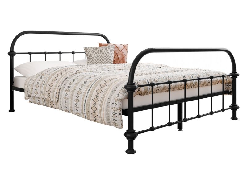 Łóżko metalowe Derozi 120x200 cm czarny 1 szt.