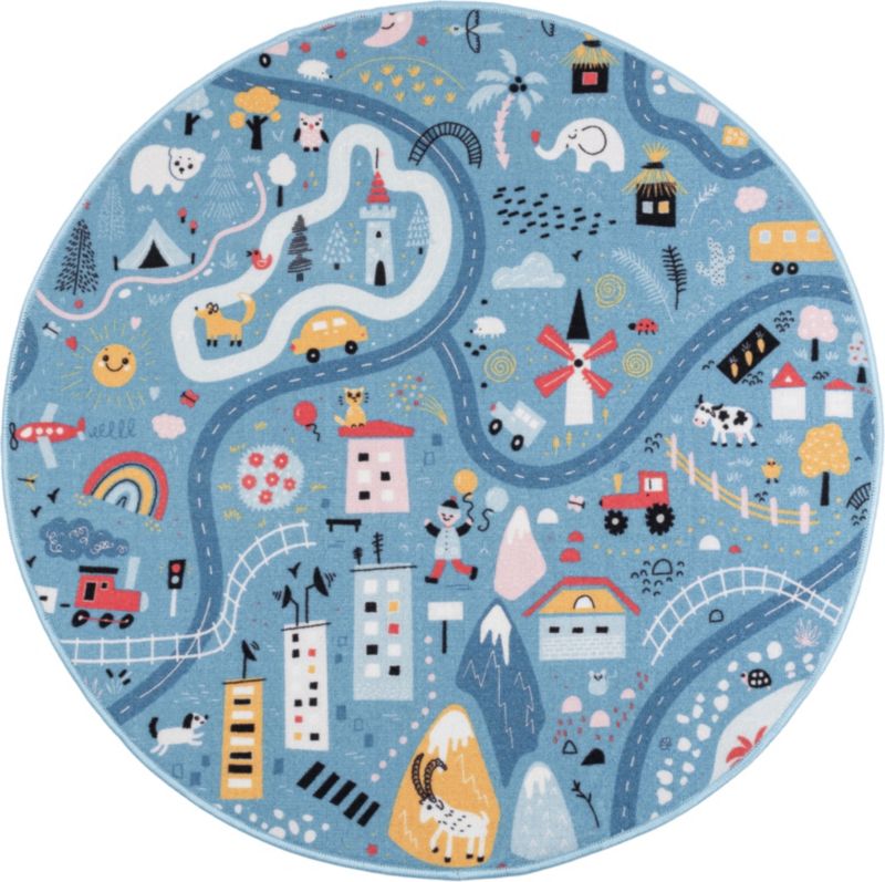 Dywan Multidecor Stella Ulice 120 cm koło niebieski 1 szt.