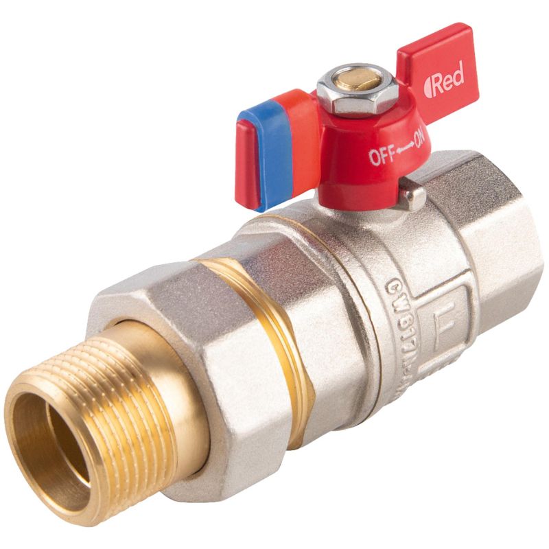 Zawór Ferro kulowy nakrętno-wkrętny z motylkiem, ze śrubunkiem 25.4 mm 1 szt.