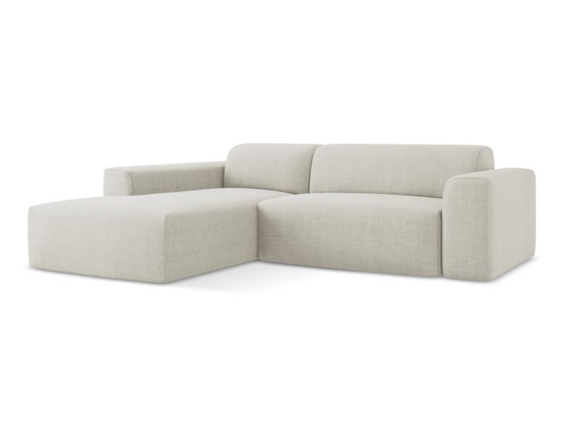 Narożnik lewostronny LaMiaSofa BOVA z tkaniny strukturalnej 270x190 cm jasny beż 1 szt.