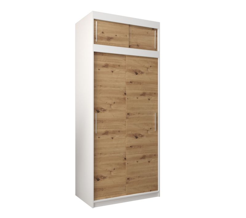 Szafa przesuwna Garderoba Abiks Tokyo 100 biały + artisan z nadstawką 1 szt.